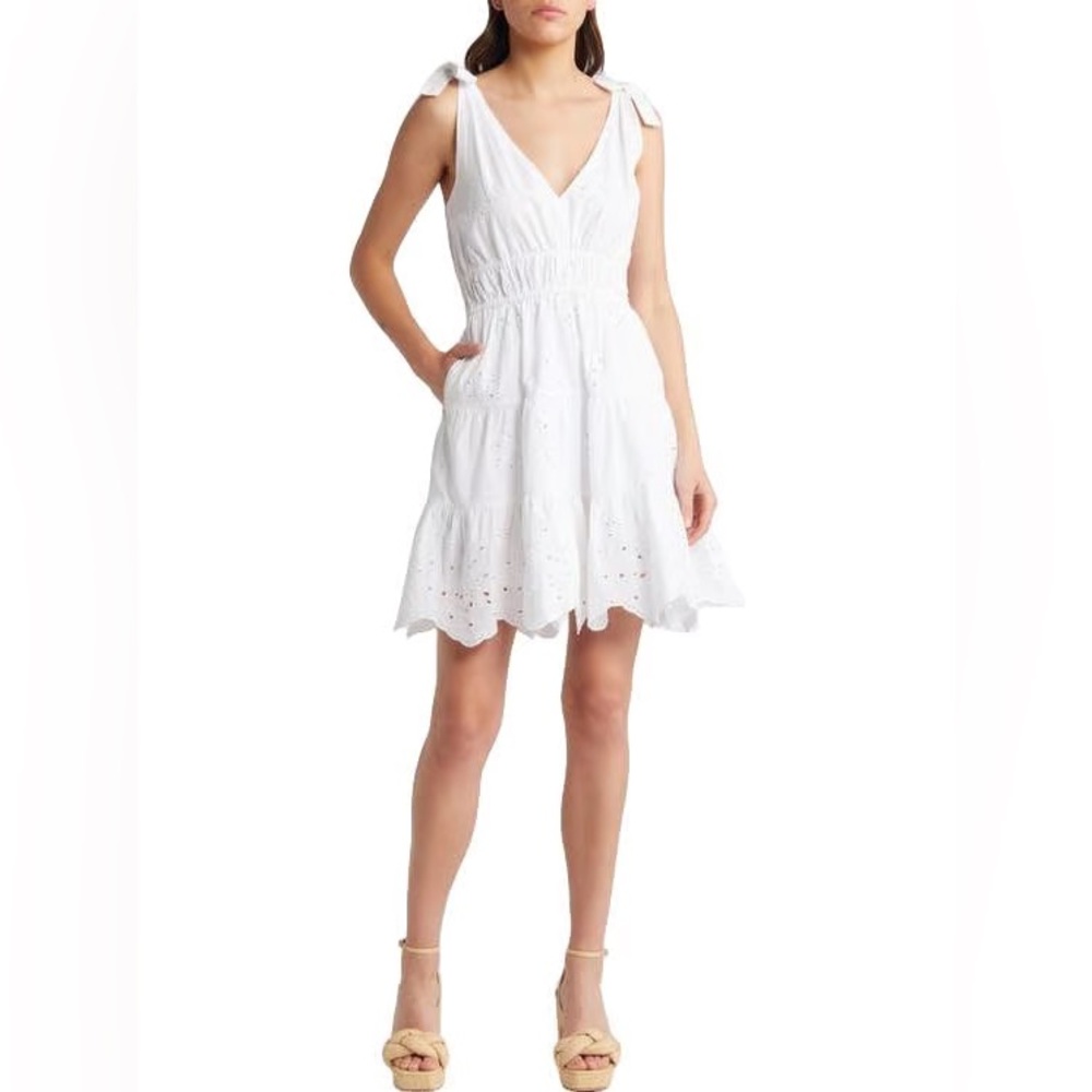 NEW Chelsea28 Eyelet Tie Strap Mini Dress